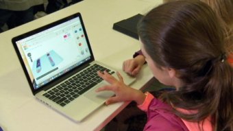 Student working on computer